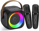 Karaoke Machine for Kids Adults, Portable Bluetooth Speaker with 2 Wireless Microphones, Portable Speaker Mini Karaoke Microphone for Home Party Birthday Gift for Girls Boys by TinyTreasures Baby Boutique