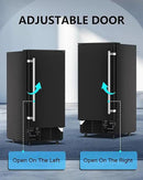 Commercial Ice Maker Machine Reversible Door 120LBS/Day, Undercounter Ice Makers 30LBS Storage Bin and 40 Ice Cubes, Icemaker Machine Brushed Metal with Water Line, Ice Scoop by CozyNest Decor