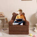 Foldable Sofa for Kids, Sherpa Teddy Bear Toddler Couch With Tri Folding Foam Cushions, Comfy for Ages 3-6 by TinyTreasures Baby Boutique