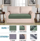 H.VERSAILTEX Super Stretch Individual Seat Cushion Covers Sofa Covers Couch Cushion Covers Slipcover Sets Thick Jacquard Textured Twill Fabric (1 Piece Loveseat Cushion Cover, Loden Frost) by CozyNest Decor