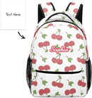 Cherry Pattern Custom Kids Backpack 16.5 Inch for Boy Girl, Personalized Waterproof Child School Travel Bag with Name by TinyTreasures Baby Boutique