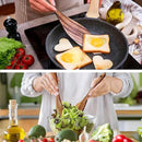 Wooden Spoons for Cooking 9 Pieces Set, Teak Wooden Kitchen Utensil Set, Wooden Cooking Utensils Spoons, Spatulas, Heat-Resistant, Lightweight & Durable, Perfect for Non-Stick Cookware by CozyNest Decor