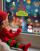 Christmas Window Clings Decorations - Cute Funny Double-Sided Static Stickers for Glass Windows and Doors, Perfect Decorations, with Castle Pattern, Reusable 9 Sheets by CozyNest Decor