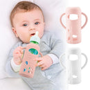 2 Pack Silicone Sleeves for Dr. Brown's Glass Baby Bottles, Anti Breakage Durable Baby Bottle Holder with Easy Grip Handles, Narrow Sleeve with a Cutout, Dishwasher/Freezer/Microwave Safe, 8 oz by TinyTreasures Baby Boutique