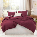 Litanika Burgundy Red Comforter Set King Size, 3 Pieces Lightweight Solid Bedding Comforter Set, All Season Fluffy Bed Set (104x90In Comforter & 2 Pillowcases) by CozyNest Decor