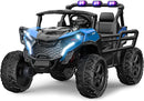 24V 2 Seater Ride on Car Truck, 4x200W, EVA Tires, 4WD/2WD, Remote Control, Rainbow Lights, Shock Absorbers, Bluetooth, Ride On UTV Toy for Kids Ages 3-8, Blue by TinyTreasures Baby Boutique