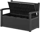 70 Gallon Storage Bench Deck Box for Patio Furniture with Armrest Bench Outdoor Storage by CozyNest Decor