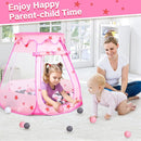Baby Ball Pit for Toddler with 50 Balls, Kids Pop Up Play Tent for Girls, Princess Toys for Children Indoor & Outdoor Playhouse with Carry Bag (Pink: Pink/White/Gray, 109x90cm/50 Balls) by TinyTreasures Baby Boutique