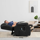 MAEVIS Power Recliner Chair, Lay Flat Sleeping Lift Chairs Recliner for Elderly with Heat and Massage,Comfy Real Breathable Leather Recliners with Dual OKIN Motor for Living Room (Black) by CozyNest Decor