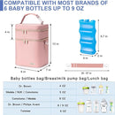 Breastmilk Cooler Bag with Ice Pack Fits 6 Baby Bottles Up to 9 Ounce by TinyTreasures Baby Boutique