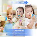 WAJIAYON Baby Fruit Feeder Pacifier | 2 Infant Food Feeder Pacifier & Baby Food Dispensing Spoon | Mesh Fresh Fruit Teethers for Babies Teething Feeders | Shower Gifts for Boys and Girls (Blue) by TinyTreasures Baby Boutique