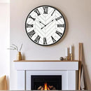 30 Inch Large Wall Clock Farmhouse Style - White Silent Non-Ticking Rustic Decor for Living Room, Kitchen, Bedroom by CozyNest Decor