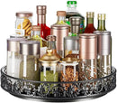 10" Lazy Susan Organizer Turntable,360 Rotating Spice Rack Lazy Susan for Cabinet Dining Table Top Countertop Pantry Kitchen Cupboard Vanity Bathroom Refrigerator Black by CozyNest Decor