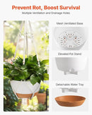 VEVOR Hanging Planters, 10 Inch Self-Watering Hanging Planter, 2 Pack Flower Pots with Drainage Hole & 2 Kinds of Plant Hangers, Plastic Basket Pots, for Garden Home Decor, Indoor & Outdoor Plants by CozyNest Decor
