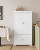 VASAGLE Pantry Cabinet, 53.5-Inch High Freestanding Tall Cupboard Storage Cabinet, 2 Cabinets, 2 Adjustable Shelves, 6 Door Shelves, for Living Room, Kitchen, White UBBC671W01 by CozyNest Decor