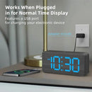 uscce Wooden Digital Alarm Clocks for Bedrooms: Dimmable Dual Alarm Clock with Large Numbers for Bedside Desk - Loud Alarm for Heavy Sleepers with Volume Control - Wood Decor & Gifts by CozyNest Decor