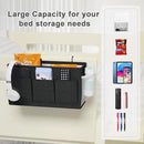 Dual-purpose Bedside Caddy Bedside Organizer, Bed Caddy with 6 Pockets, Versatile Bedside Storage Solution Magazine Remotes holder, ideal for Home, Dorm, Hospital, Crib Bed (Black 2 pcs) by CozyNest Decor