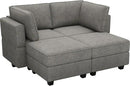 Bellfin Modular Sectional Sleeper Sofa Convertible Sofas with Storage Ottomans Small Sectional Couches for Living Room. Light Grey Couch by CozyNest Decor