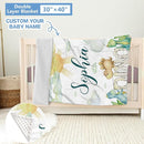 Personalized Baby Crib Bedding Set, 5 Pcs Custom Set With Name, Soft Double Layer Nursery Bedding, Flannel Dinosaur Set for Boys, Toddlers Newborns Customized Gift by TinyTreasures Baby Boutique