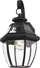 Livex Lighting 2151-04 Monterey 1 Light Outdoor Black Finish Solid Brass Wall Lantern with Clear Beveled Glass, 13" x 8.5" x 8.25" by GreenHaven Gardens