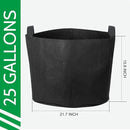 JERIA 12-Pack 25 Gallon, Vegetable/Flower/Plant Grow Bags, Aeration Fabric Pots with Handles (Black), Come with 12 Pcs Plant Labels by GreenHaven Gardens