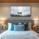amatop Large Framed Wall Art Bedroom Living Room Decor Blue Boat Moonlight Coastal Seascape Picture Landscape Decorative Canvas Print Tranquil Night Ocean Lake Scene Artwork Nautical Wall Decor 48x24 by CozyNest Decor