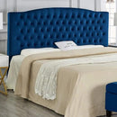 24KF Upholstered Button Tufted King Headboard and Velvet Fabric King/California King- Navy by CozyNest Decor