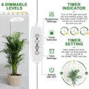 LORDEM Grow Light for Indoor Plants, 7.9" Full Spectrum LED Plant Grow Light, Height Adjustable Growing Lamp with Auto Timer 4H/8H/12H, 6 Dimmable Levels, Ideal for Indoor Large Tall Plants Growth by GreenHaven Gardens