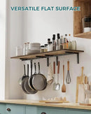 OROPY 2 Pack Wooden 23.6'' Pot Pan Hanging Rack Wall Mounted with 10 S Hooks, Set of 2 Large Pot Wall Holder Kitchen Shelves for Utensils, Cookware by CozyNest Decor