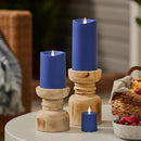 Luminara Outdoor Votive Flameless LED Candle, Vivid Ultramarine 2" x 3.2", Moving Flame Battery Operated Timer Remote Ready IPX4 Matte Plastic Finish by GreenHaven Gardens