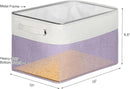Kntiwiwo Foldable Storage Bins 15" x 10" x 9.5" Fabric Storage Basket Cube with Handles Large Linen Closet Organizer Bins for Organizing Shelf Home, Set of 3, Purple by CozyNest Decor