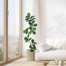 GarveeHome Fiddle Leaf Fig Artificial Tree with White Planter,5ft Faux Plants Indoor with Moss, Fake Rubber Tall Fake Floor Plant in Pot - Artificial Trees for Home Office Living Room Decor by CozyNest Decor