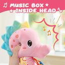 Baby Toys 0 to 12 Months, Musical Stuffed Animal Activity Soft Toys with Multi-Sensory Crinkle, Rattle and Textures,Infant Tummy Time Toys for Newborn Girls, Seahorse, Pink by TinyTreasures Baby Boutique