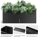 Long Metal Cube Planter for Outdoor Plants 15" W x 38" L x 16.25" H, Heavy Duty Steel Rectangular Planter Box with Removable Insert Shelf, Modern Décor for Outside, Indoor, Garden (Black) by GreenHaven Gardens