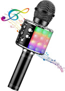 BlueFire 4 in 1 Karaoke Wireless Microphone with LED Lights, Portable Microphone for Kids, Great Gifts Toys for Kids, Girls, Boys and Adults (Black) by TinyTreasures Baby Boutique