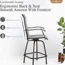 Sophia & William Outdoor Bar Set, Patio Bar Table and Chairs Set Patio Dining Set, Bar Height Patio Set - 6 x Swivel Bar Chairs(Grey), 1 x Rectangular Bar Table(Black) by CozyNest Decor