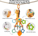 TUMAMA Hanging Toys, 16 inch Plush Animals Baby Rattle, Car Seat Stroller Toys, 2 Pack, Newborn - 12 Months, 2 x Plush Animal Hanging Toys (Giraffe, Zebra), Rings, Built-in Rattles and Crinkles by TinyTreasures Baby Boutique