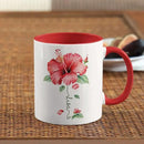 Personalized Hibiscus Blossom Design Mug, Custom Name Vibrant Flower Coffee Cup, Customized Mug For Floral Enthusiasts, Novelty Hibiscus Flower Ceramic Cup 11oz 15oz, Gift For Women by CozyNest Decor