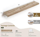 Floating Shelves Reclaimed Barnwood, 8" Deep Solid Wood Floating Shelf Wall Hanging Shelves with Invisible Heavy-Duty Metal Bracket | Wall Mounted | Farmhouse Style | 40 inches,2PCS,Natural by CozyNest Decor