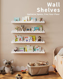 Nursery Book Shelves, 4-Pack White Floating Shelves for Wall Kids, Scalloped Shelves, Wall Book Shelves for Bedroom Kids, Toddler Room, Baby Room, Nursery Decor by TinyTreasures Baby Boutique