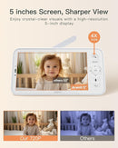 ARENTI Baby Monitor 2 Cameras, Smart Baby Camera with 5-Inch Wireless Display, Super Night Vision, Temperature Sensor, Sound Detection, Auto Motion Tracking, 2-Way Audio, VOX Mode(B2 Set) by TinyTreasures Baby Boutique