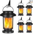 Derynome Solar Lantern Outdoor Lights, 4 Pack Upgraded Flickering Flameless Solar Lights Outdoor Waterproof, Hanging Decorative Lanterns for Yard Patio Path Garden Decor (4) by CozyNest Decor
