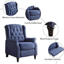 EBELLO 2 Pcs Pushback Recliner Chairs, Fabric Armchair Push Back Recliner with Rivet Decoration, Single Sofa Accent Chair for Living Room, Bedroom, Blue by CozyNest Decor