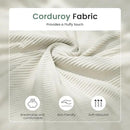3 Pieces Corduroy Couch Set for Living Room, 3 Seater & Loveset*2 Cloud Sofa, Deep Seat Floor Couch for Bedroom, Futon Modern Sofa Bed, White Corduroy by CozyNest Decor