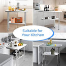NUUK Stainless Steel Work Table 24 x 36 Inches Heavy Duty Commercial Workstation Adjustable Height Kitchen Food Prep Worktable for Restaurant, Home and Hotel by CozyNest Decor