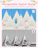 6 Pack Teepee Tent for Kids with Inflatable Airbed, Light, Toddler Tent Children Room Tents, Slumber Party Sleepover Tents, Indoor Outdoor Kids Playtent Playhouse for Girls & Boys by TinyTreasures Baby Boutique