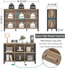 FATORRI 6 Cube Storage Organizer with Shelf, Long Wood and Metal Cubby Bookcase, Industrial Horizontal Bookshelf (Rustic Oak, 47 Inch) by CozyNest Decor