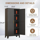 Metal Kitchen Pantry Storage Cabinet with 2 Doors and 3 Adjustable Shelves,Pantry Cabinet with Adjustable Leveling Foot for Kitchen, Living Room, Dining Room（Black） by CozyNest Decor