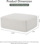 40" Square Stuffed Ottoman Pouf for Sofa Couch, Corduroy Poufs with Foam Chunk Filling, Furry & Fluffy Foot Stool Movable Ottoman. 40 * 31 Floor Poufs Foot Rest for Living Room, Beige by CozyNest Decor