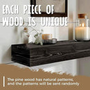 56x8x5 Fireplace Mantel - Handcrafted Hollow Rustic Solid Wood Wall Mounted Floating Shelf with Invisible Heavy Duty Wood Bracket (Weathered Black) by CozyNest Decor